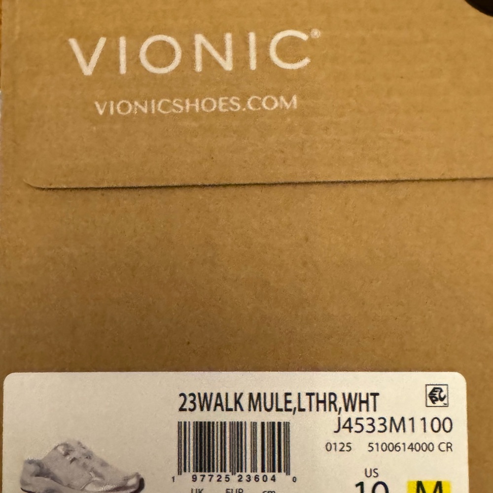 Vionic Women's Metallic Silver and White Sneakers slip on mules. - Picture 2 of 6